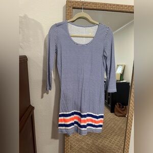 Lilly Pulitzer Blue & White Stripe with Orange Accent Sundress - Size XS